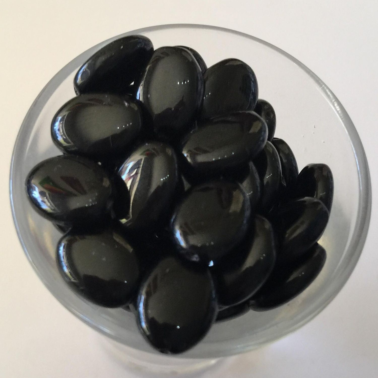 Czech Flat Oval - Black 12mm