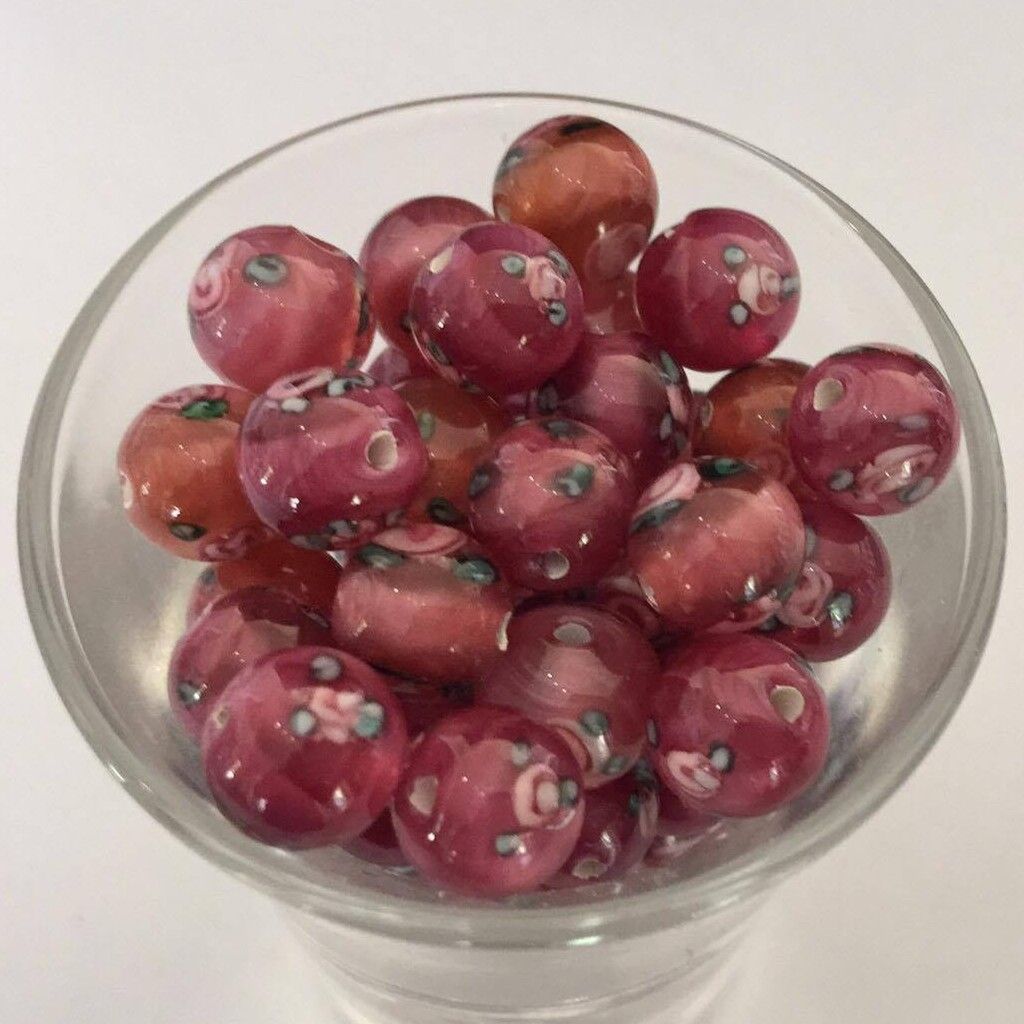 Czech Rose Round - Dark Rose 8mm