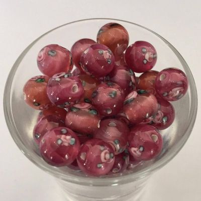 Czech Rose Round - Dark Rose 8mm