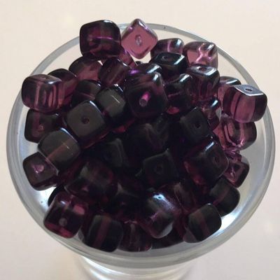 Czech Cube - Dark Amethyst 5x7mm