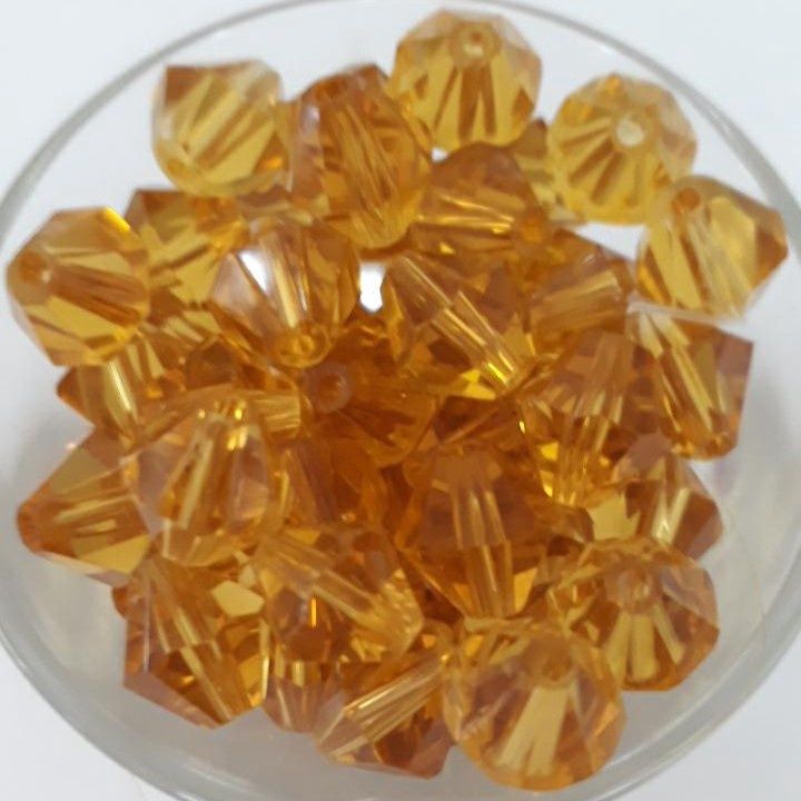 Chinese Crystal Bicone - Light Topaz 8mm