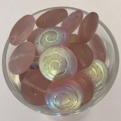 Czech Flat Spiral - Matt Light Purple 12mm