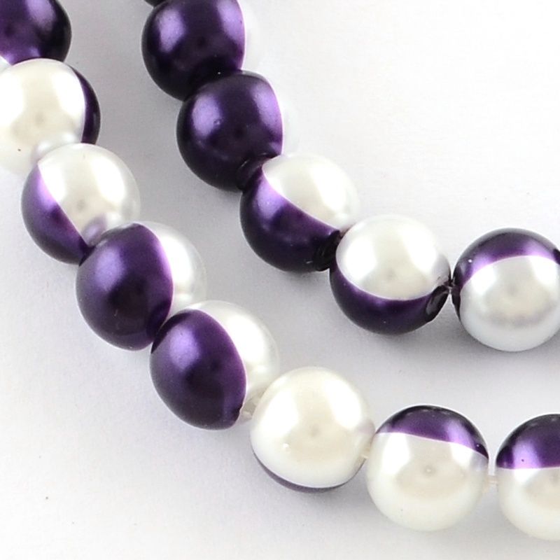 GB Pearl - Two Tone Royal Indigo &amp; White 10mm