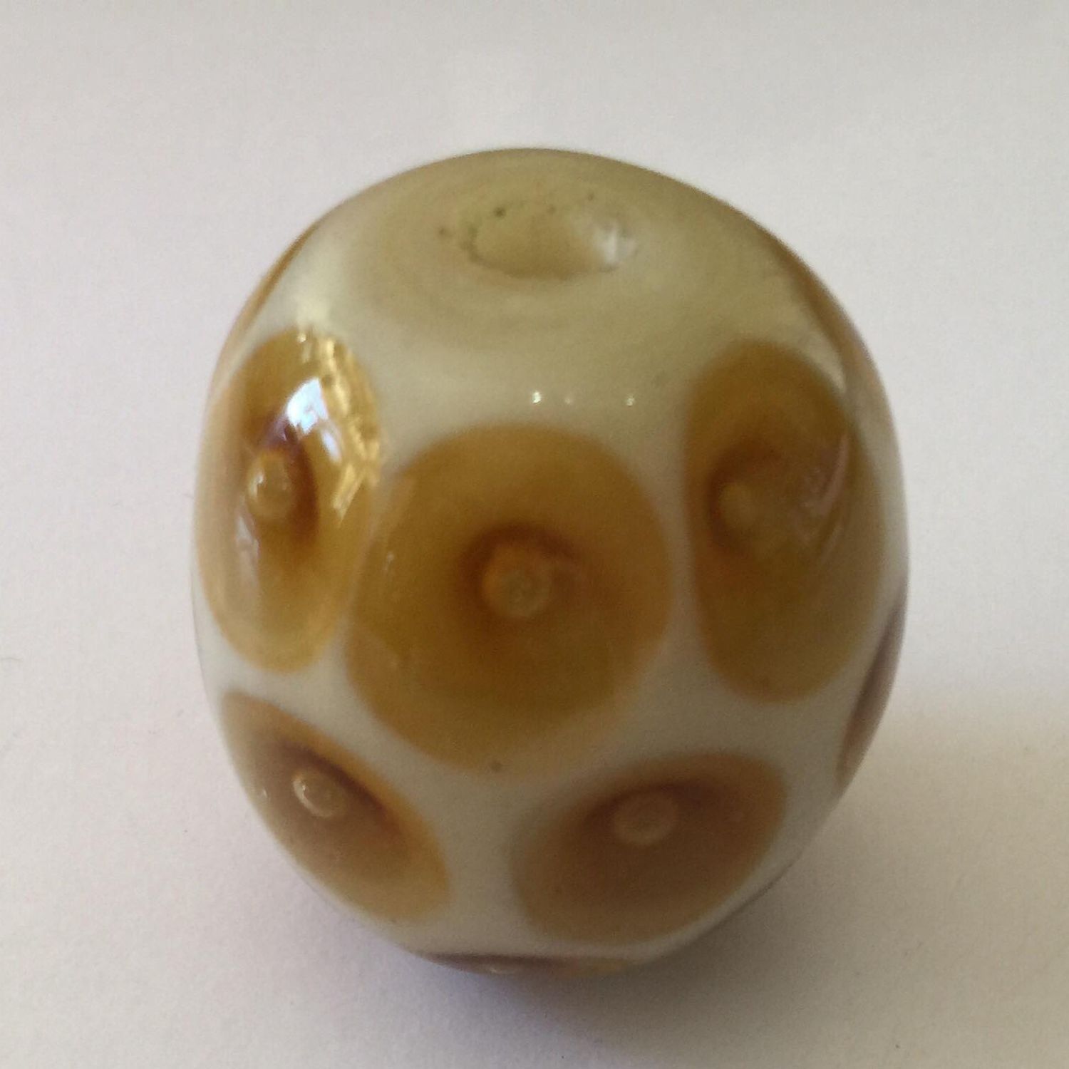 XL Bubble Bead - White With Yellow 32x29mm