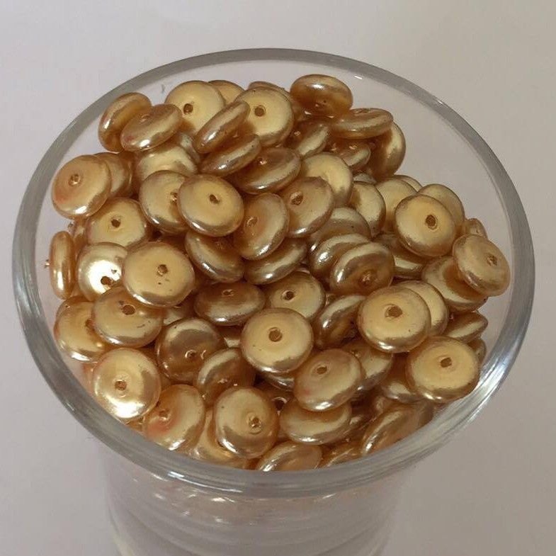 Czech GB Pearl Disc - Gold 6mm