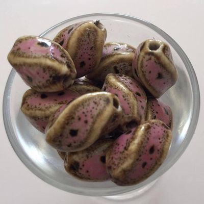 Chinese Porcelain Twist - Pink 16x9mm