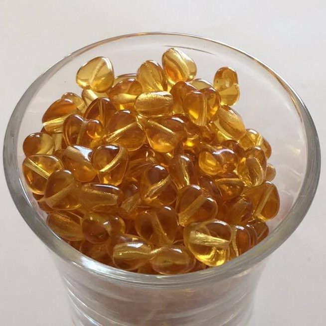 Czech Heart - Amber 6mm