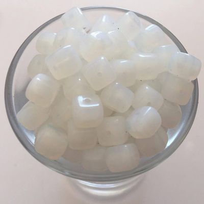 Czech Cube - White Opal 5x7mm