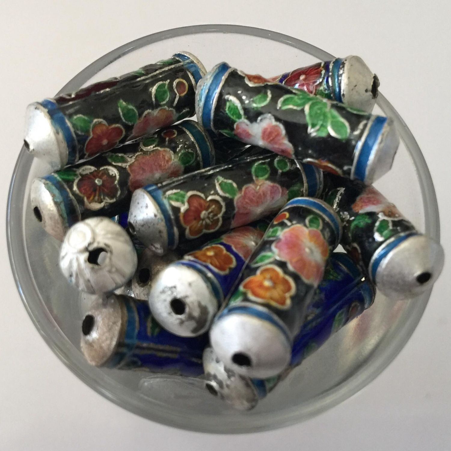 Cloisonne Tube - Assorted 22mm