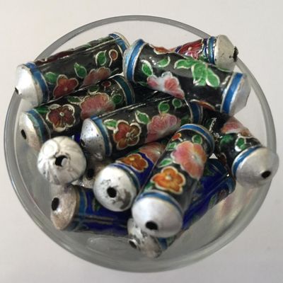 Cloisonne Tube - Assorted 22mm