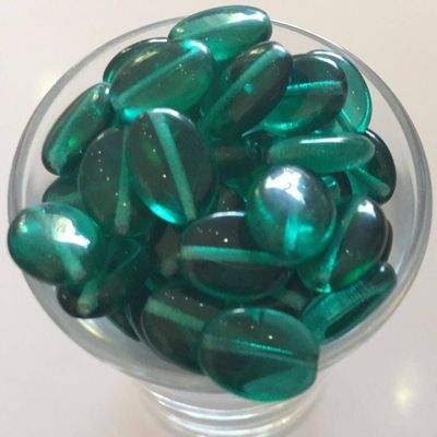 Czech Flat Oval - Emerald 12mm