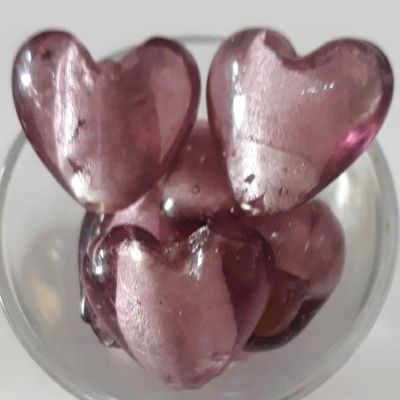 Chinese Foil Heart - Light Amethyst 20mm