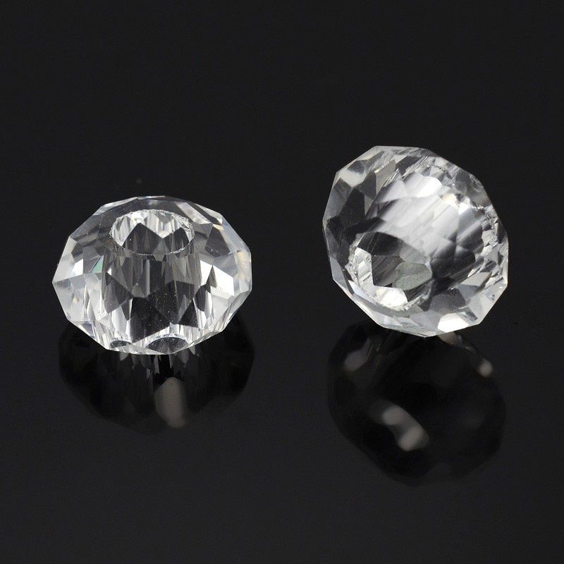 Faceted Macrame Cushion - Clear 14x8mm