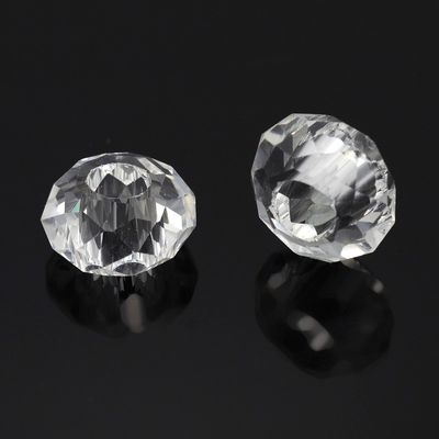 Faceted Macrame Cushion - Clear 14x8mm