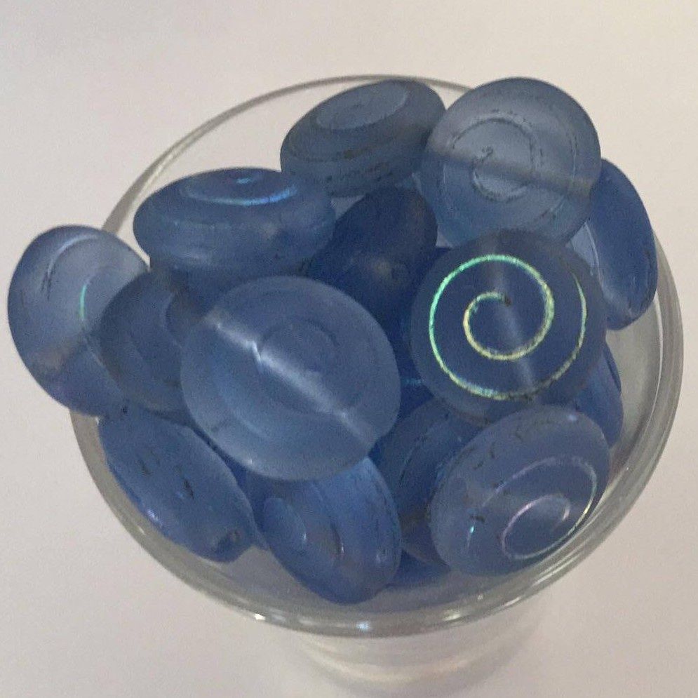 Czech Flat Spiral - Matt Light Blue 12mm