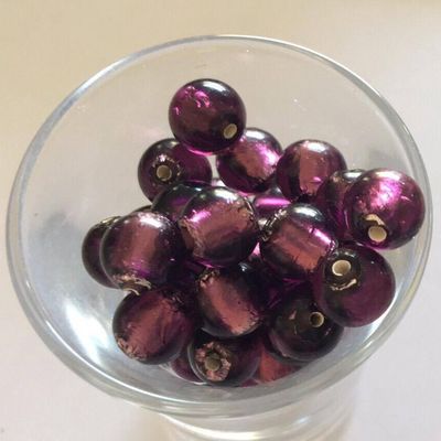 Chinese Foil Round - Purple 8mm