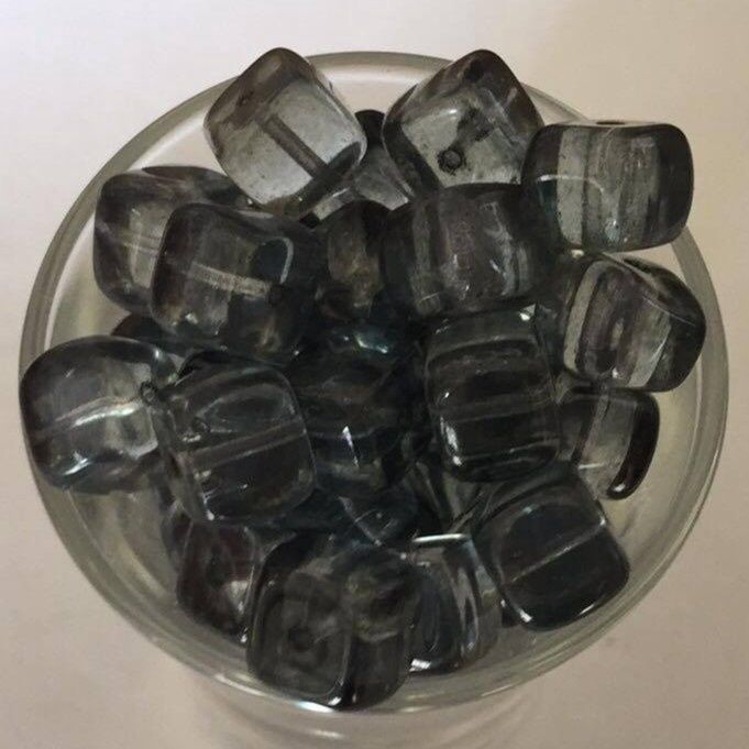 Czech Cube - Blue Lustre 8x11mm