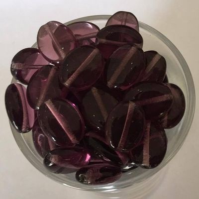 Czech Flat Oval - Amethyst 12mm