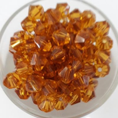Chinese Crystal Bicone - Amber 6mm
