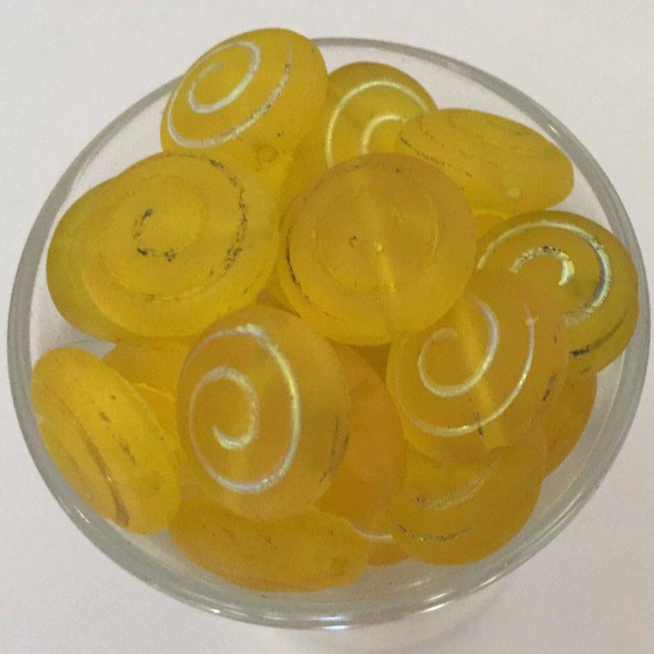 Czech Flat Spiral - Matt Yellow 12mm