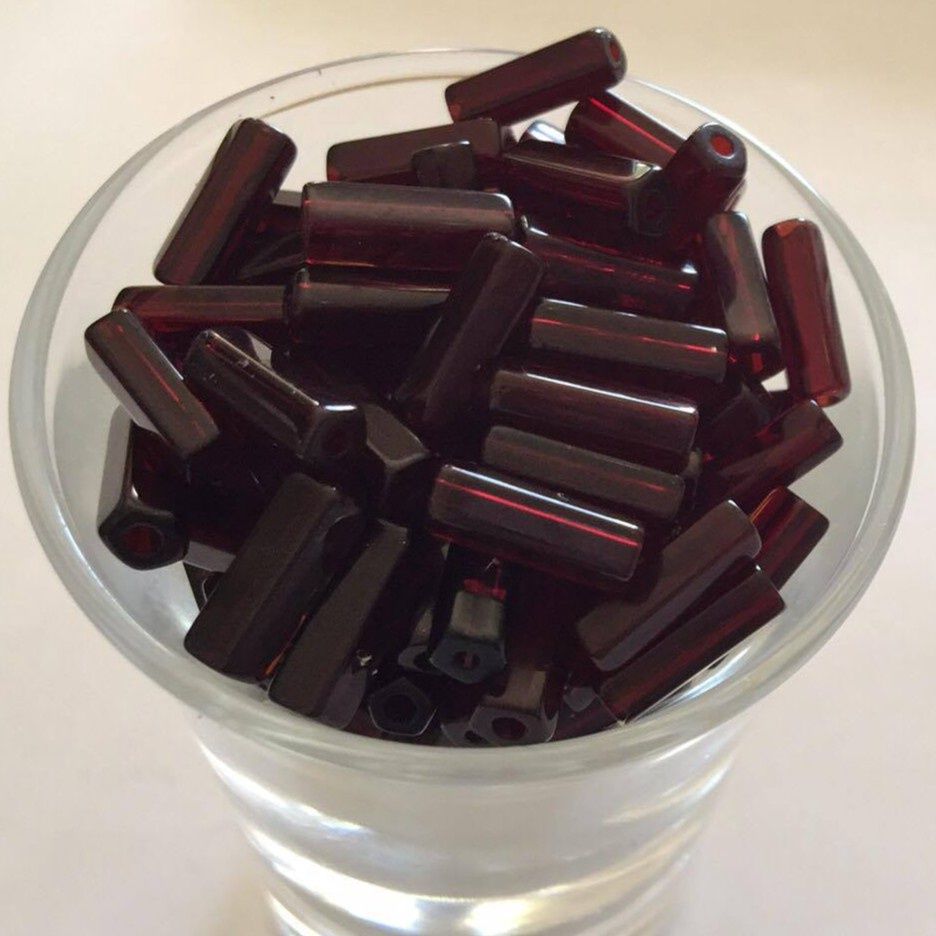 Czech Hex - Garnet 10x4mm