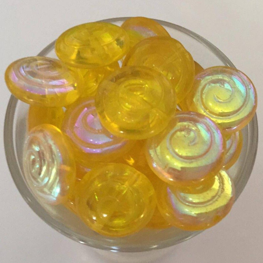 Czech Flat Spiral - Yellow AB 12mm