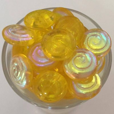 Czech Flat Spiral - Yellow AB 12mm