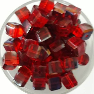 Chinese Faceted Cube - Ruby Zarit 6mm