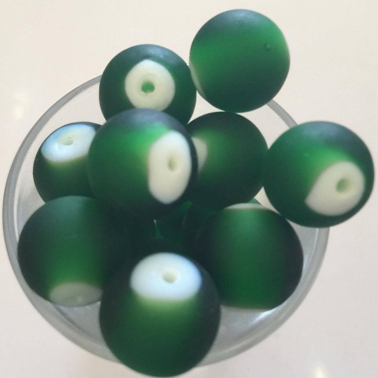 Chinese White Heart - Green 14mm