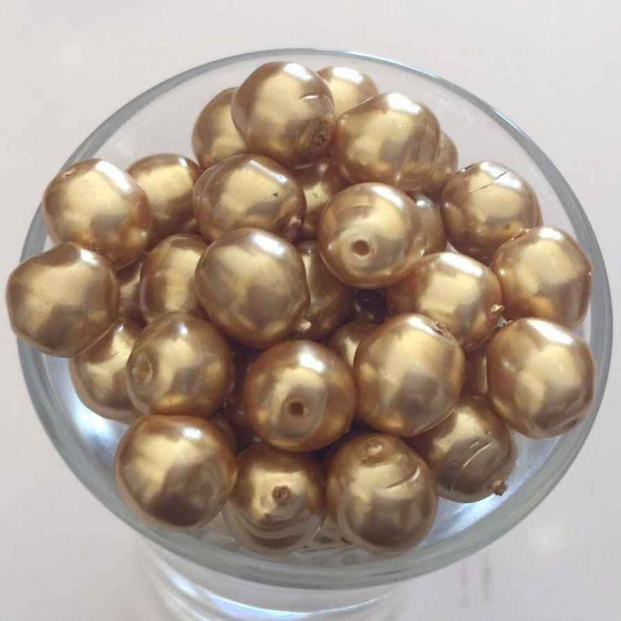 Czech GB Baroque Pearl - Gold 8x7mm