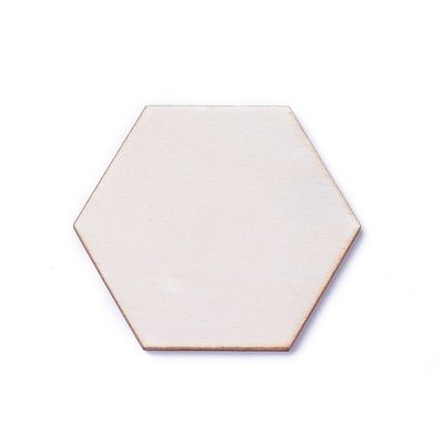 Pale Wood Hexagon - 8x9mm (No Hole)