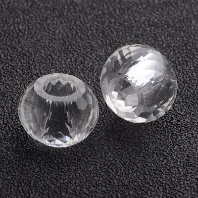 128 Facet Macrame Rondelle - Clear 13x8.5mm