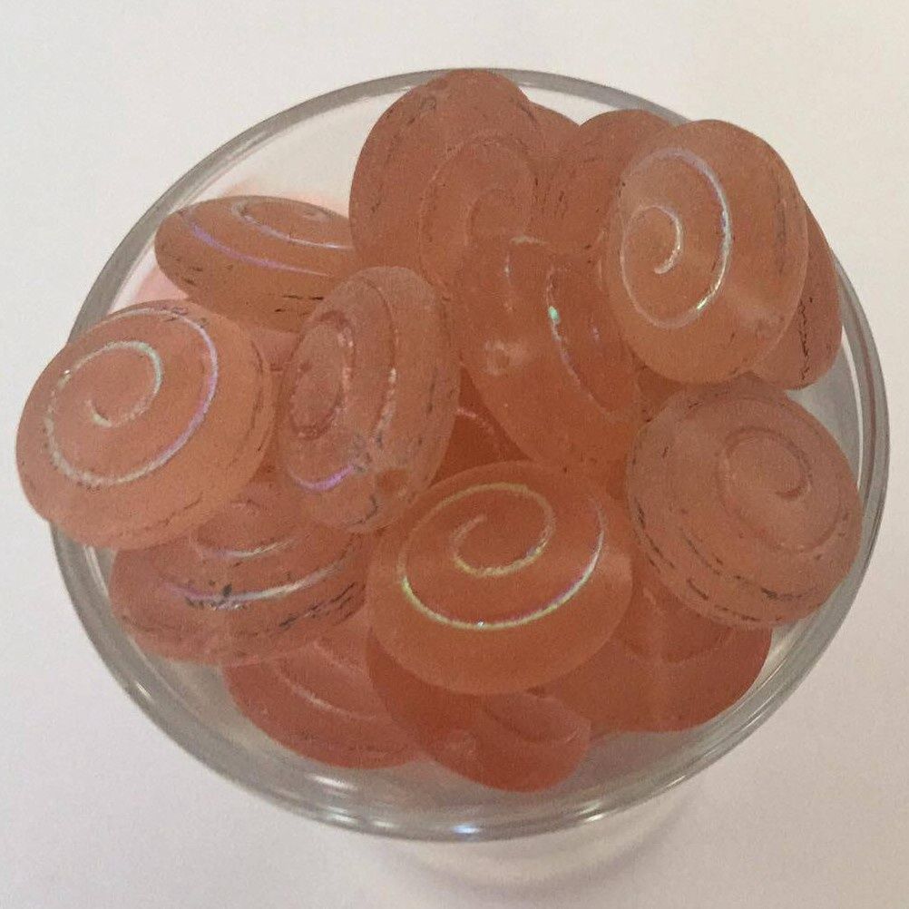 Czech Flat Spiral - Matt Pale Pink 12mm