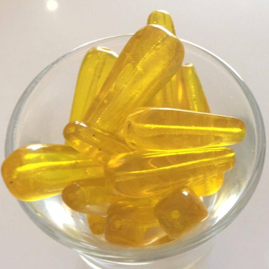 Antique Afghanistan Glass - Dark Yellow Drop