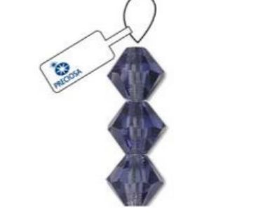 Preciosa Bicone - Tanzanite 4mm