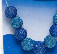 Blue Glitter Acrylic Round - 12mm
