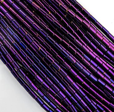 Electroplated Violet Tube Mix - 5x3mm