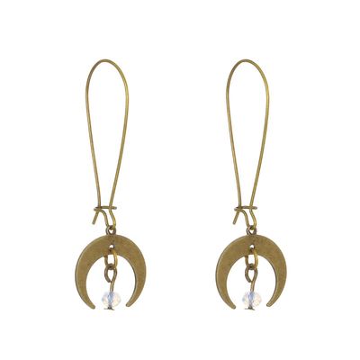 Bronze Geo Moon Earrings