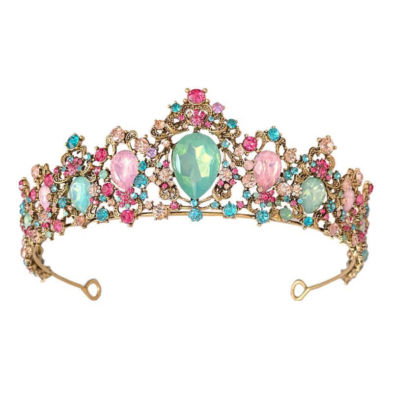 Pastel Opalesque Pink &amp; Sea Glass Green Tiara