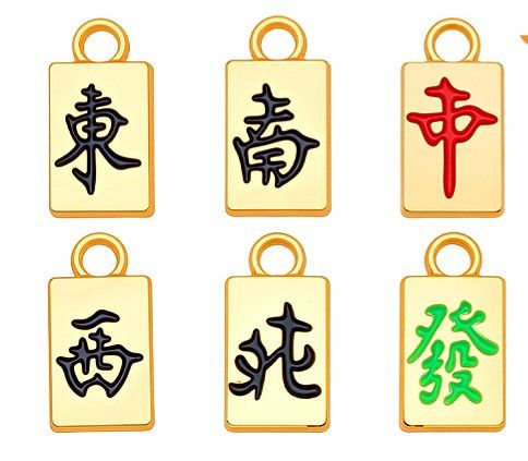Mahjong Charms - Gold 15.5x8mm