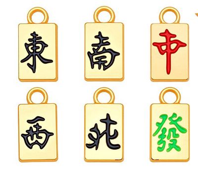 Mahjong Charms - Gold 15.5x8mm