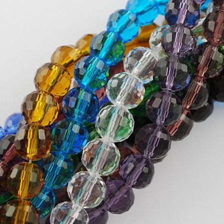 Live Bead Sale - 96 Faceted Round 8mm x 65 Pieces