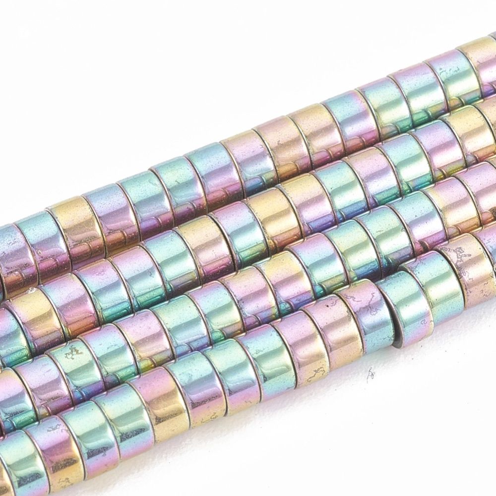Hematite Heishi - Rainbow Plate 4x2mm