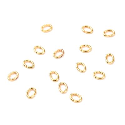 18K Gold Plated Oval Jump Ring - 4x3mm