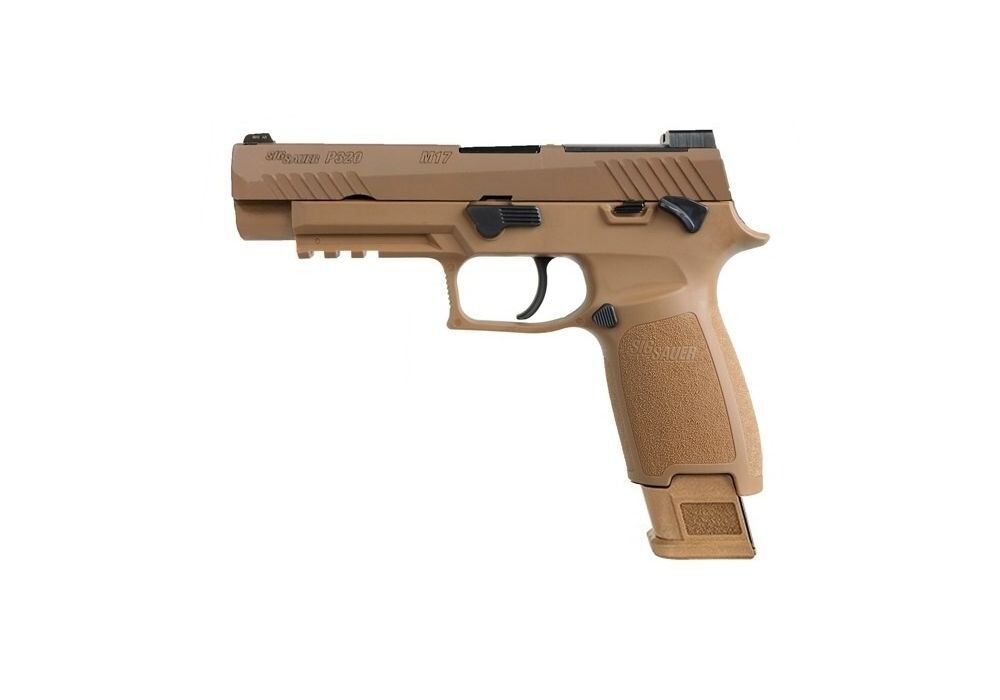SIG SAUER P320-M17 FULL SIZE SEMI AUTO PISTOL 9MM LUGER 4.7&quot; BARREL 17/21 ROUNDS SIGLITE SIGHTS MANUAL SAFETY COYOTE TAN FINISH