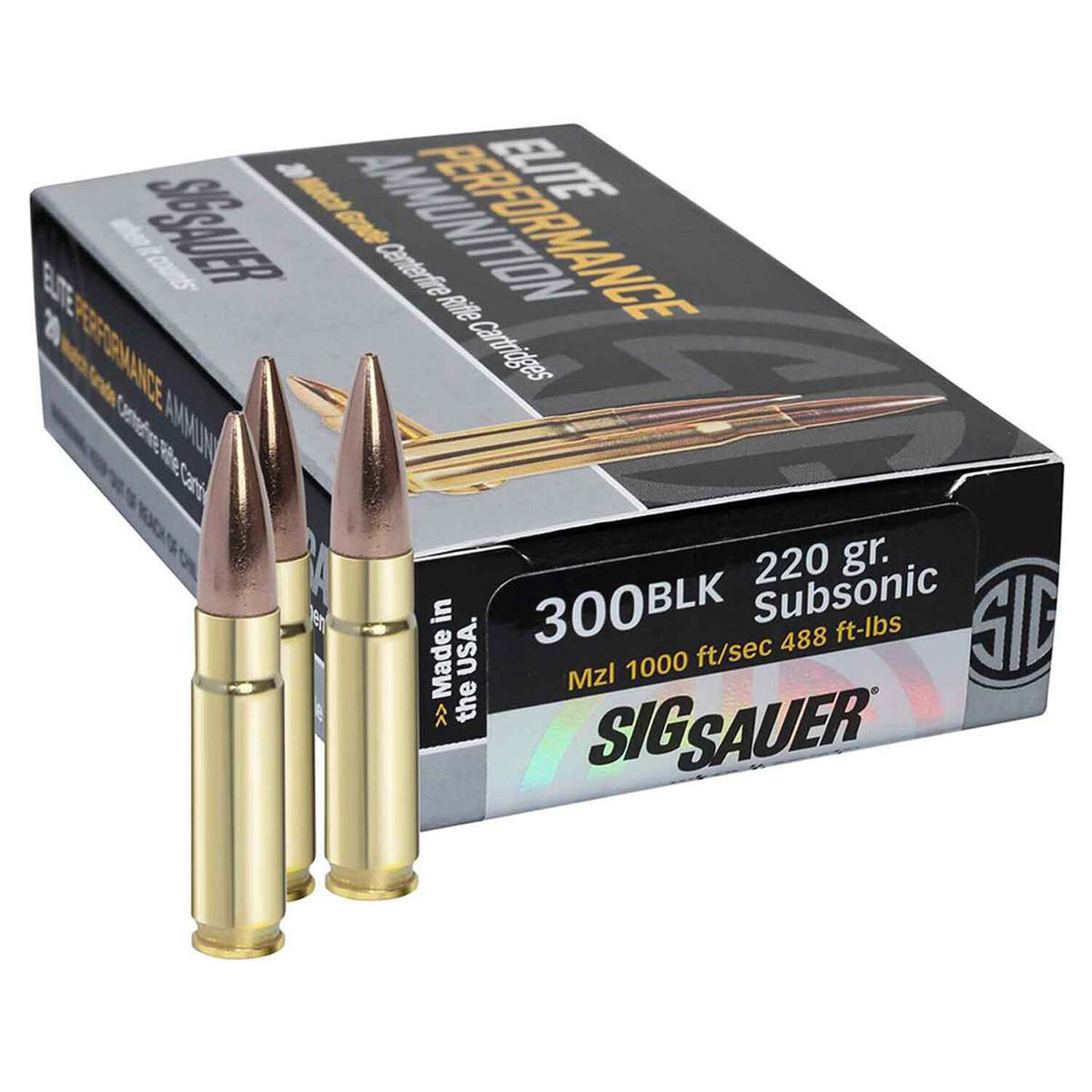 SIG SAUER .300BLK, 220GR OTM, 20RD/BX, E300A2-20 ELITE