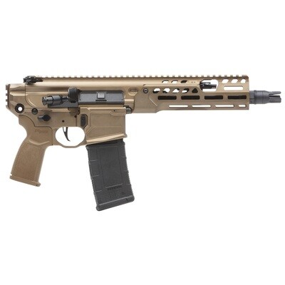 Sig Sauer, MCX SPEAR-LT, Semi-automatic Pistol, 300 Blackout, 9&quot; Barrel, Anodized Finish, Coyote, Flat Blade Match Trigger, 8&quot; Lightweight Ergonomic M-LOK Handguard, Ambidextrous Controls, 30 Rounds, 