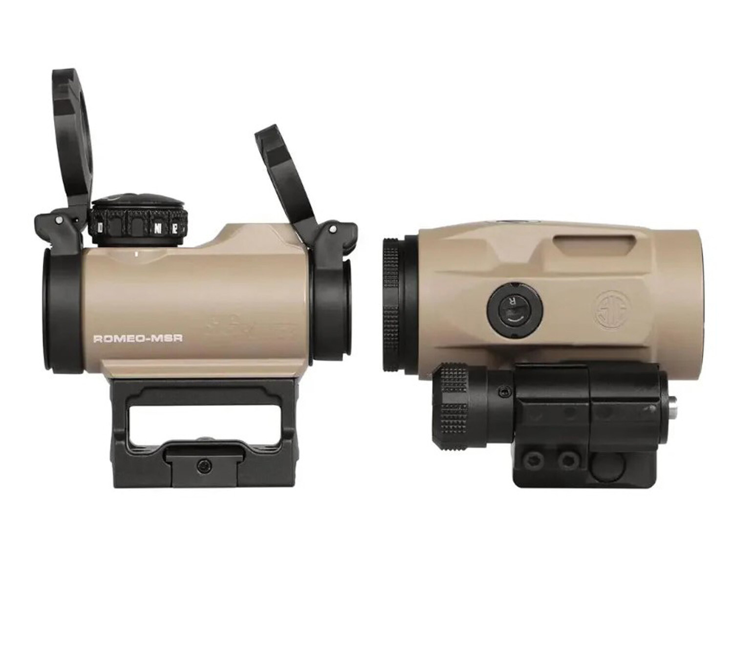 Sig Sauer Romeo and Juliet Combo Kit 1x20mm 2 MOA Red Dot 3X Flip-to-Side Magnifier Absolute Co-Witness FDE, 798681653577, SORJ72011