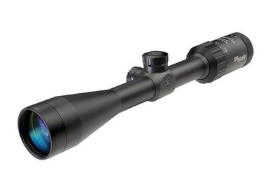 SIG SAUER WHISKEY 3 SCOPE, 3-9X40MM, 1 IN, SFP, QUADPLEX RETICLE, 0.25 MOA ADJUSTABLE, BLACK