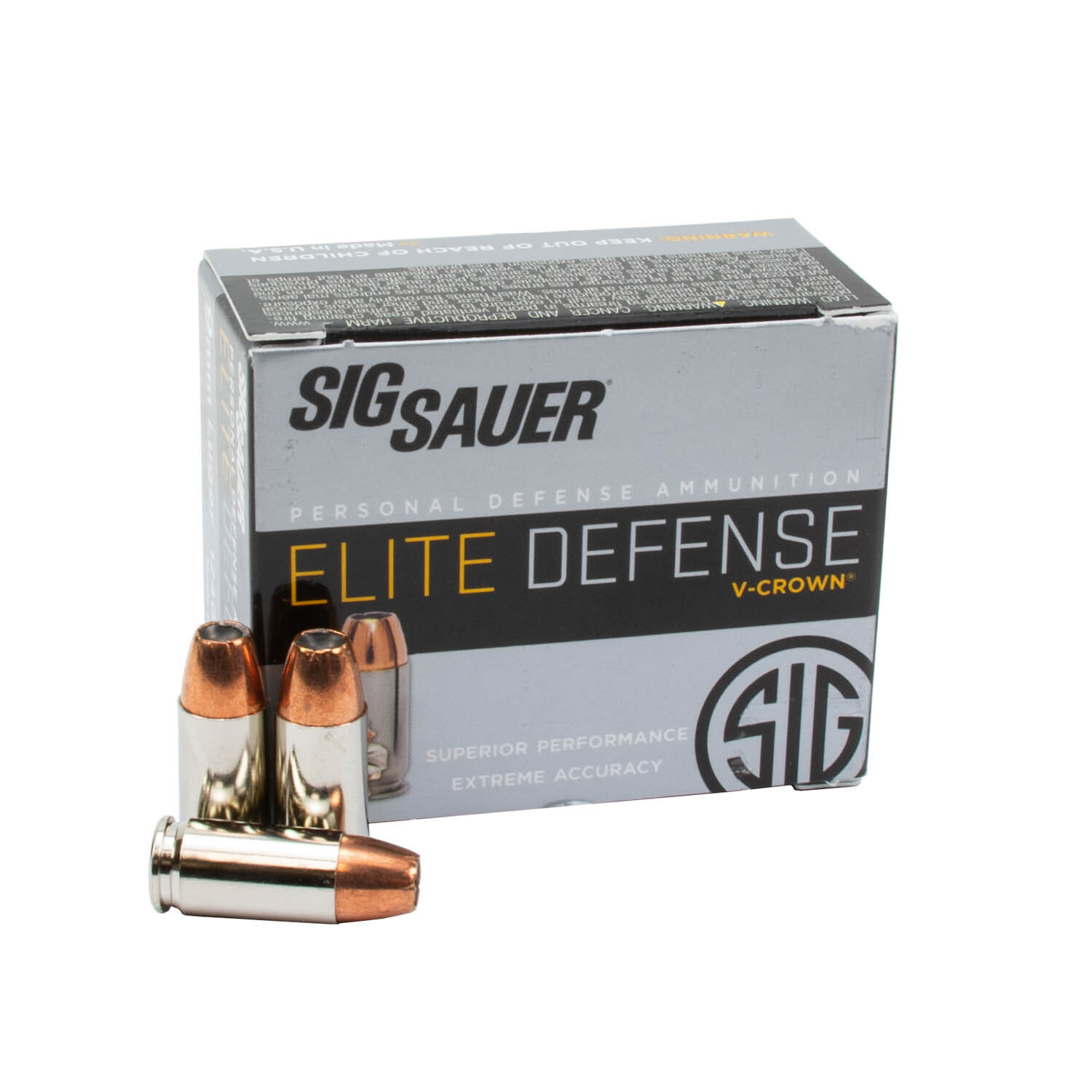 SIG SAUER 9MM V-Crown, 124GR JHP, 20RD/BX, E9MMA2-20